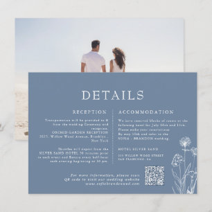 Eenvoudige minimalistische Periwinkle Wildflower b Informatiekaartje