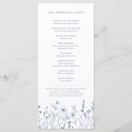 Eenvoudige minimalistische Periwinkle Wildflower b Programma (Achterkant)