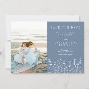 Eenvoudige minimalistische Periwinkle Wildflower F Save The Date