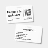 Eenvoudige minimalistische QR-code Custom Professi Badge (Voor- en achterkant)