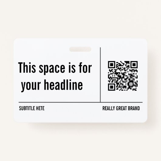 Eenvoudige minimalistische QR-code Custom Professi Badge (Voorkant)
