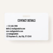 Eenvoudige minimalistische QR-code Custom Professi Badge (Achterkant)