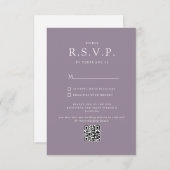Eenvoudige minimalistische QR CODE-weddenschap RSV RSVP Kaartje (Voorkant / Achterkant)