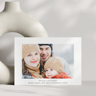 Eenvoudige minimalistische retro typemachine twee feestdagenkaart