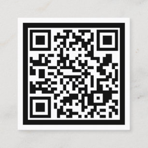 Eenvoudige minimalistische reuzenQR-code Vierkante Visitekaartje