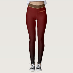 Eenvoudige minimalistische RODE DARK naar BLACK Om Leggings