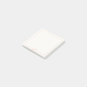 Eenvoudige minimalistische roze monogram initialen post-it® notes (Schuin)