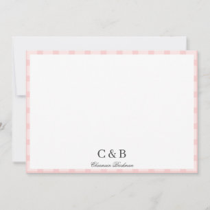 Eenvoudige minimalistische roze strepen notitiekaartje
