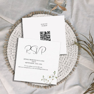 Eenvoudige minimalistische RSVP-Kaart Notitiekaartje