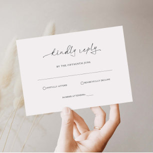 Eenvoudige minimalistische RSVP Reply Kaart