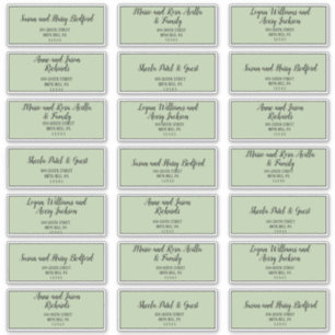 Eenvoudige minimalistische Sage Guest-Adresetikett Sticker