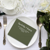 Eenvoudige minimalistische salie olijfgroene crème all in one uitnodiging