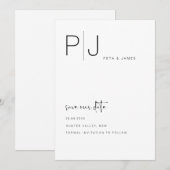 Eenvoudige minimalistische 'Save the date' trouwui Kaart (Voorkant / Achterkant)