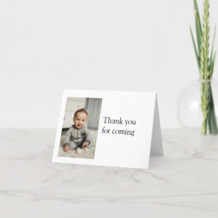 Eenvoudige minimalistische schattige baby kinder Q Bedankkaart