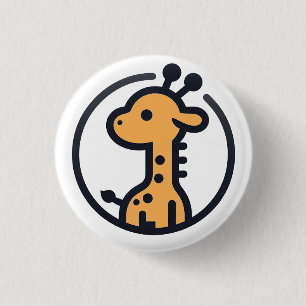 Eenvoudige minimalistische Schattigee Giraffe in e Ronde Button 3,2 Cm
