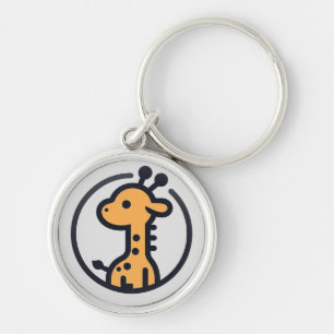 Eenvoudige minimalistische Schattigee Giraffe in e Sleutelhanger