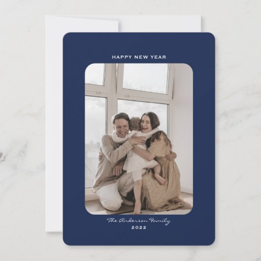 Eenvoudige, minimalistische, schone, gelukkige fot feestdagenkaart (Voorkant)