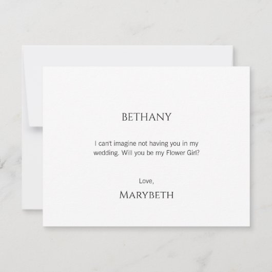 Eenvoudige Minimalistische Script Bloemenmeisje Vo (Achterkant)