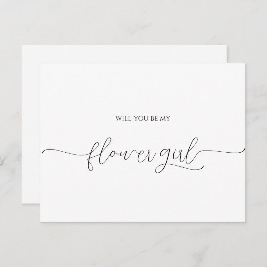 Eenvoudige Minimalistische Script Bloemenmeisje Vo (Voorkant / Achterkant)