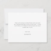 Eenvoudige Minimalistische Script Bruidsdouche Dan Bedankkaart (Achterkant)