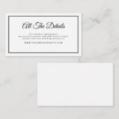 Eenvoudige minimalistische script bruiloft website informatiekaartje (Voorkant / Achterkant)