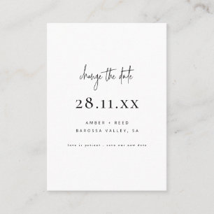 Eenvoudige Minimalistische Script Wijzigingsdatum Aanbevelingskaartje