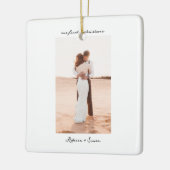 Eenvoudige minimalistische scriptfoto keramisch ornament (Links)