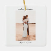 Eenvoudige minimalistische scriptfoto keramisch ornament (Voorkant)