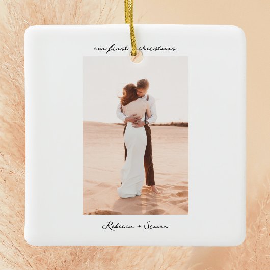 Eenvoudige minimalistische scriptfoto keramisch ornament