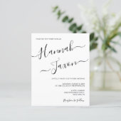 Eenvoudige minimalistische scriptnaam bruiloft (Staand voorkant)