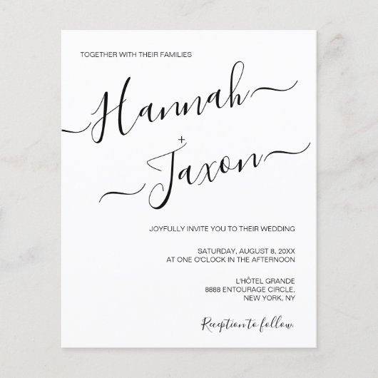 Eenvoudige minimalistische scriptnaam bruiloft (Voorkant)