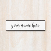 eenvoudige, minimalistische scriptstijl deurbordje (Voorkant)
