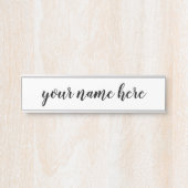 eenvoudige, minimalistische scriptstijl deurbordje (Voorkant)