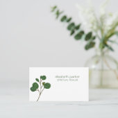 Eenvoudige minimalistische specialist in eucalyptu visitekaartje (Staand voorkant)