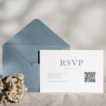 Eenvoudige Minimalistische Stofblauwe QR Code RSVP