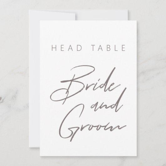 Eenvoudige minimalistische tafel nummer bruid & br (Voorkant)