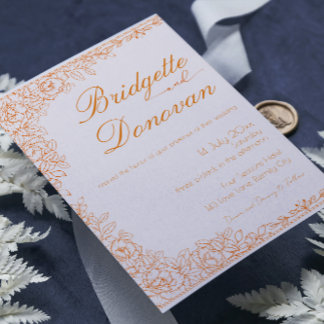 Eenvoudige minimalistische terracotta bruiloft uit kaart