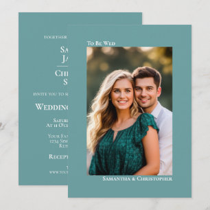 Eenvoudige Minimalistische Turquoise Verticale Fot Kaart