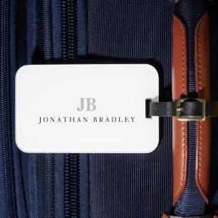 Eenvoudige minimalistische tweeletterige monogram bagagelabel
