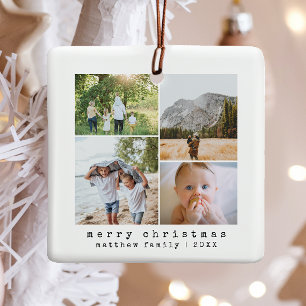Eenvoudige Minimalistische Typemachine Foto Collag Keramisch Ornament