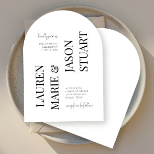 Eenvoudige minimalistische typografie Black Weddin Kaart