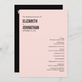 Eenvoudige & Minimalistische Typografie Huwelijksp Programma