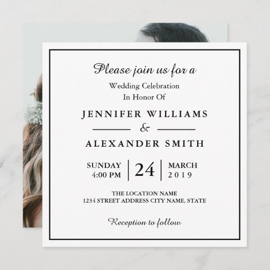 Eenvoudige minimalistische uitnodiging tot het uit (Voorkant / Achterkant)