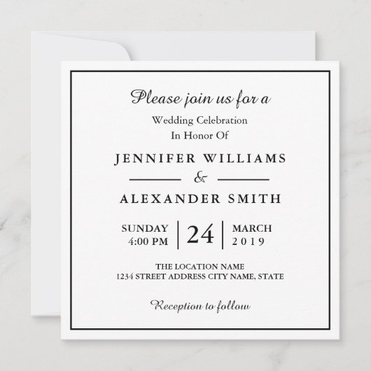 Eenvoudige minimalistische uitnodiging tot het uit (Voorkant)