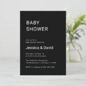 Eenvoudige minimalistische uitnodiging voor zwart (Staand voorkant)