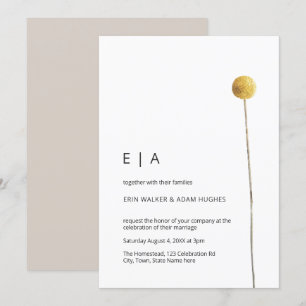 Eenvoudige Minimalistische Waterverf Bloemen Steng Kaart