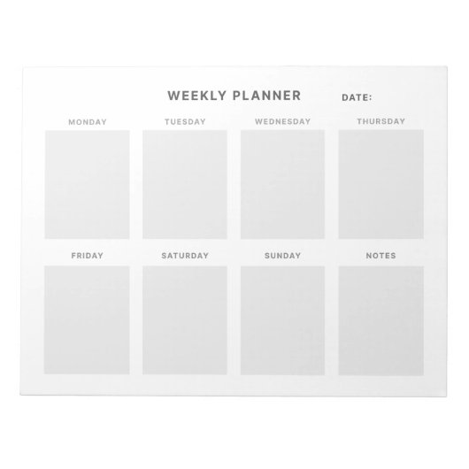 Eenvoudige minimalistische weekplanner notitieblok (Voorkant)