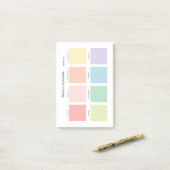 Eenvoudige minimalistische weekplanner post-it® notes (Op bureau)