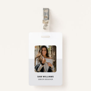 Eenvoudige minimalistische werknemer-ID met streep Badge