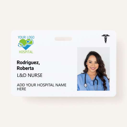 Eenvoudige minimalistische witte aangepaste zieken badge (Voorkant)